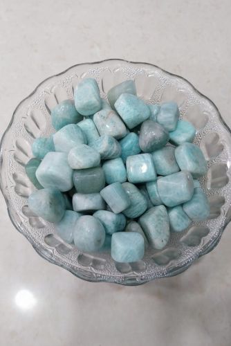 Polished Amazonite Tumble Stone, Packaging Type : Blue
