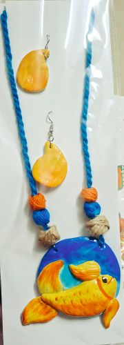 Clay Fish Necklace Set, Color : Multicolor, Packaging Type : Box