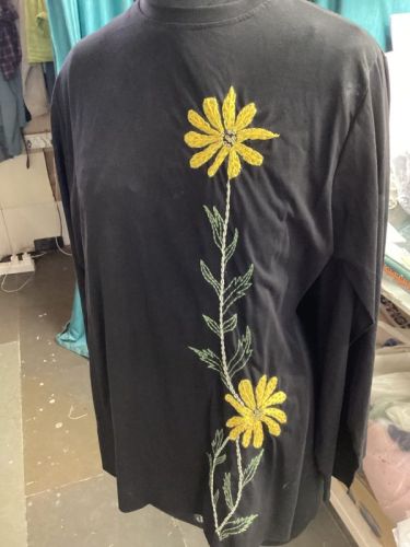 Black Cotton Ladies T-shirts, Size : M