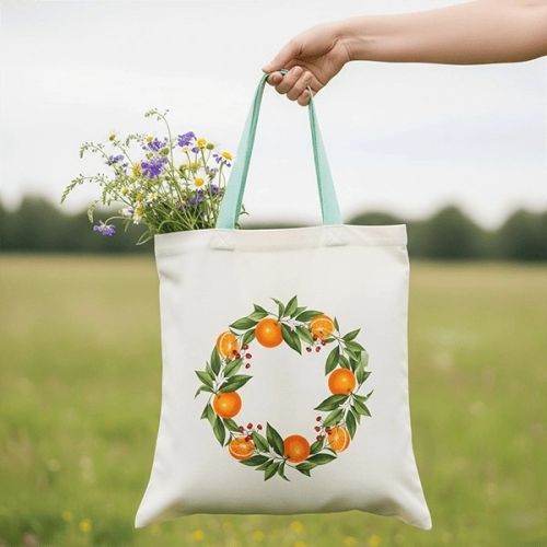 Canvas Bags Zipper, Handled