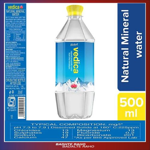 Vedica 500 Ml Himalayan Spring Water Case OF 20 Bottles