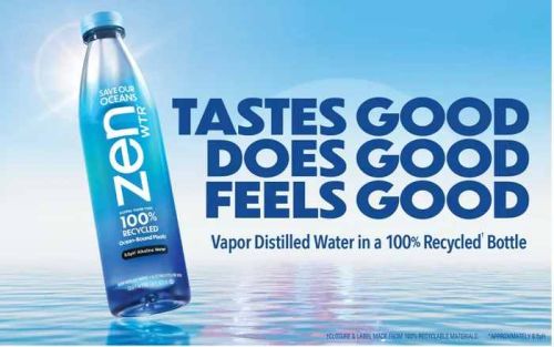 Plastic Recyclable Water Bottle Packaging Label, Color : Blue