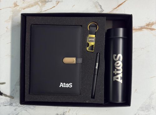 Leather Metal Diary Pen Mug Combo Gift Set, Cover Material : Card