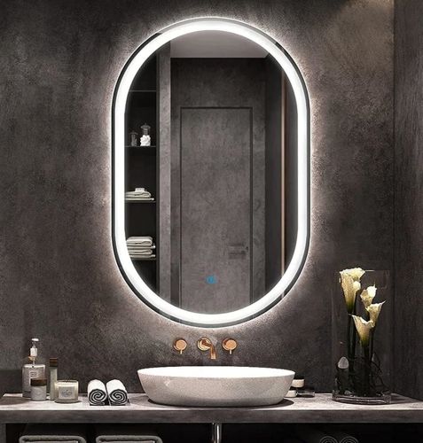 Capsule Shaped LED Glass Mirror Standard Size