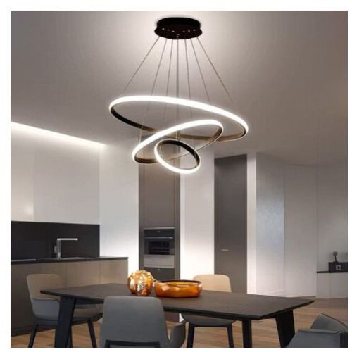 Spiral 3 LED Ring Chandelier Hanging Ceiling Pendant Light
