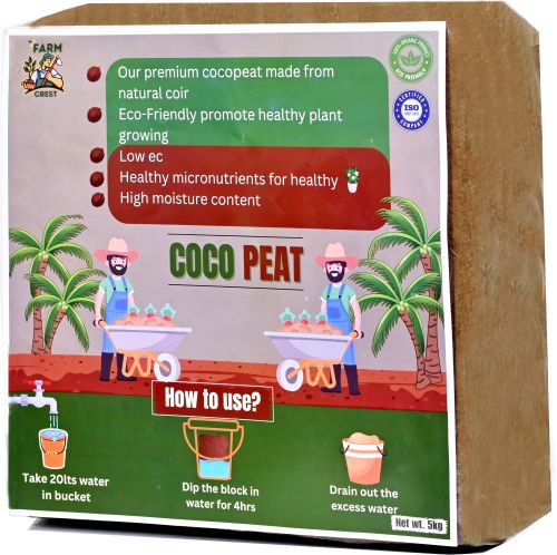 Fram Crest Cocopeat Block, Color : Brown For Plant Growth Medium