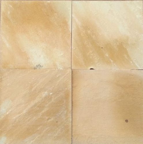 Polished Mint Yellow Natural Sandstone, Shape : Square, Form : Solid