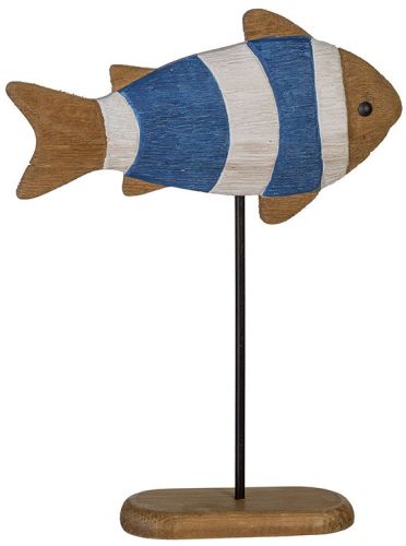 Decorative Wood Painted Coastal Accent Fish Approx. 10-12 Inches