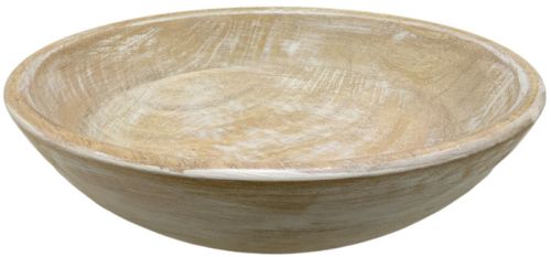 Natural Finish Mango Wood Serving Bowl, Shape : Round Shallow