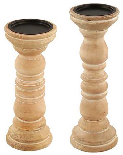 Rustic Stacked Wooden Candle Holder