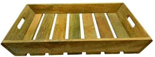 Rustic Wooden Serving Tray, Color : Natural Brown, Weight : 2 Lbs
