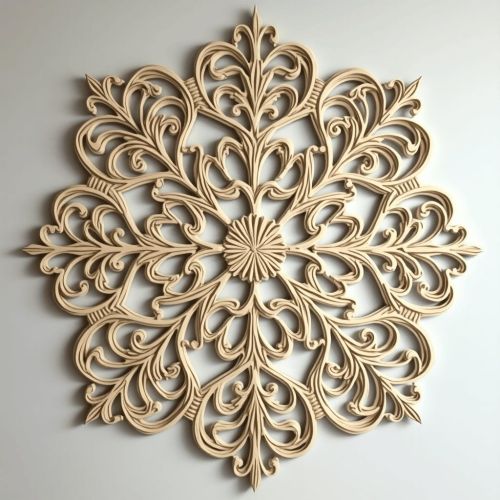 Statement MDF Scroll Floral Mandala Wall Panel