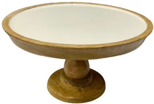 Wooden Pedestal Display Platform Cake Stand, Shape : Round Top