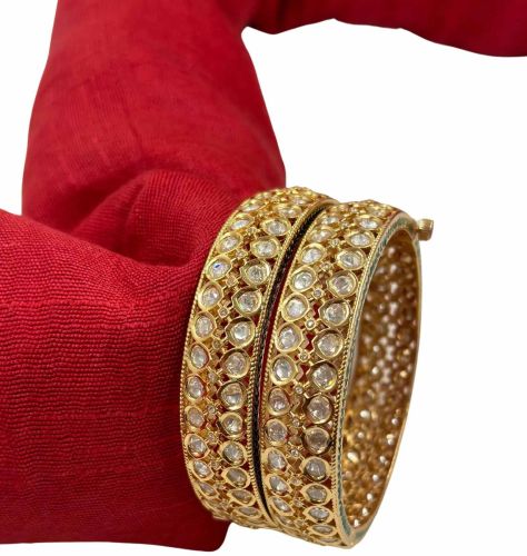 Metal Kundan Polki Bridal Bangle Set, Brand Name : She Collection