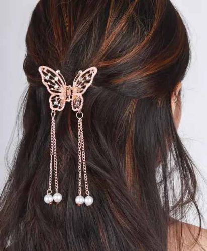Metal She Collection Rose Gold Plated Party Hair Pin