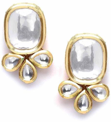 Traditional Polki Stone Stud Earring, Brand Name : She Collection