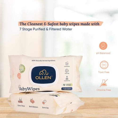 Plain Cotton Baby Skincare Wipes, Brand Name : Ollen 15x15cm
