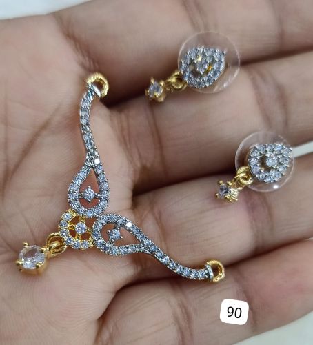 Diamond Mangalsutra 10mm Daily Wear, Outer Material : Silver