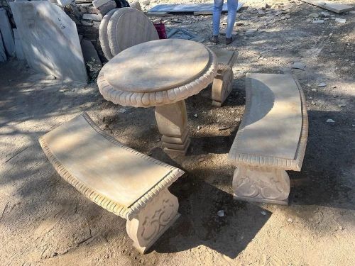 Polished 6 Seater Garden Sandstone Bench