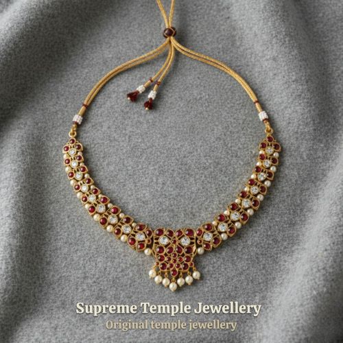 Churul Gold Temple Necklace, Color : Brown Wedding, Festive