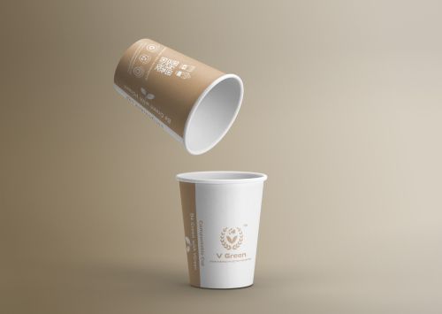 V Green Plus Biodegradable Paper Cups