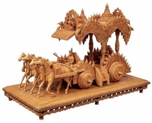 Polished Handmade Wooden Arjun Rath Classy For Decorative Purposes