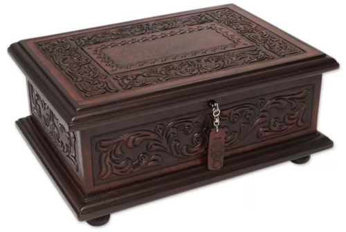 Hardwood Wooden Trunk, Color : Brown for Storage