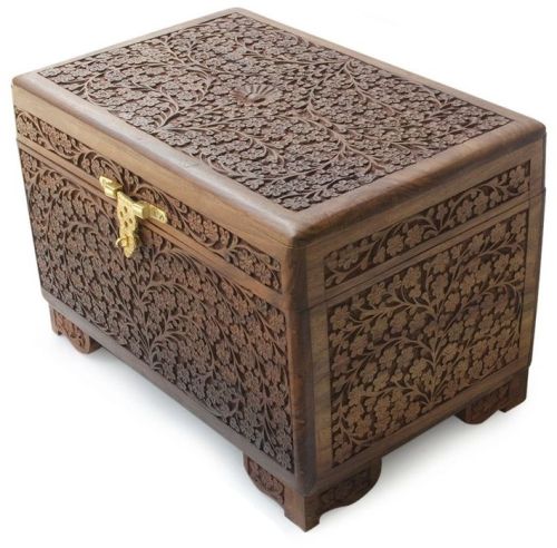 Polished Wooden Storage Chest, Color : Brown