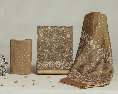 Chanderi Unstitched Suits, Gender : Female