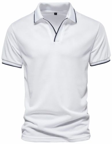 Plain Mens Cotton Collar T-Shirts, Color : White