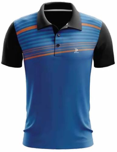 Mens Polyester Collar T-Shirts, Color : Multicolor