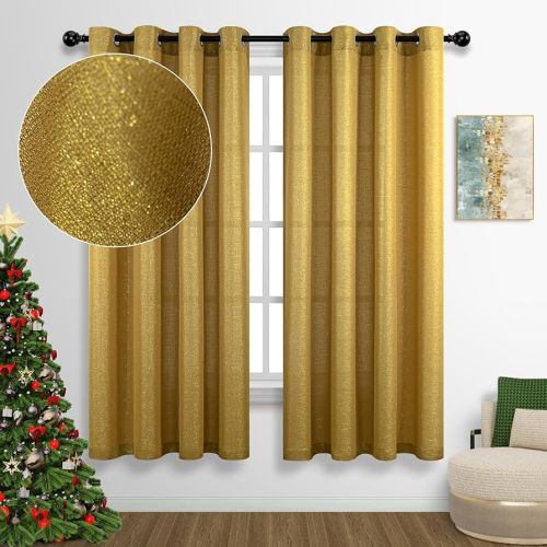 Warp Knitted Fabric Gold Touch Readymade Curtains