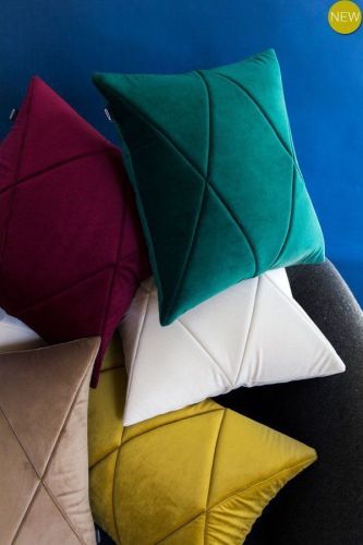 Velvet Geometric Stitch Cushion Standard for Decorative