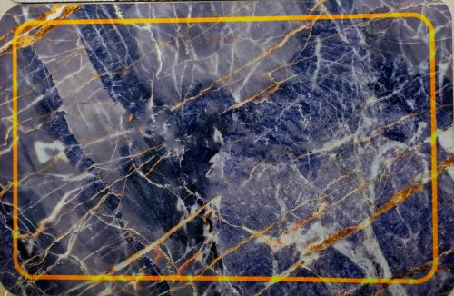 Blue Marble Gloss Finish Floor Mat