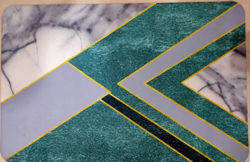 Chevron Glitter Print Floor Mat