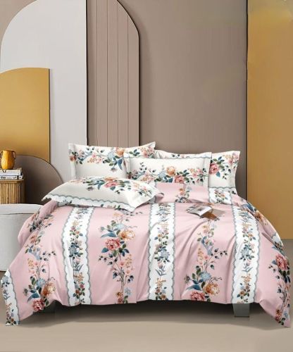 Pink Bloom Cotton Comforter Set, Color : Blue, Green