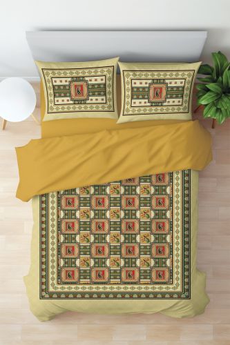 Regal Frame Edition Ethnic Square Print Bed Sheet