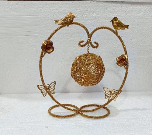 Golden Decorative Hanging Ball Light with Artistic Stand