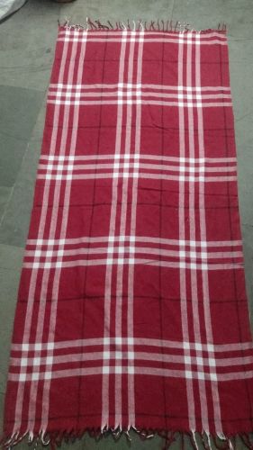 Printed Ladies Burberry Check Woolen Shawl, Color : Red & White
