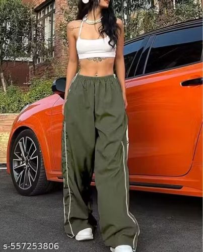 Plain Linen Women Cargo Pant 5, Brand Name : Tryviz Casual Wear