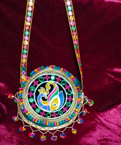 Peacock Pattern Embroidered Cloth Side Bag for Casual & Festive