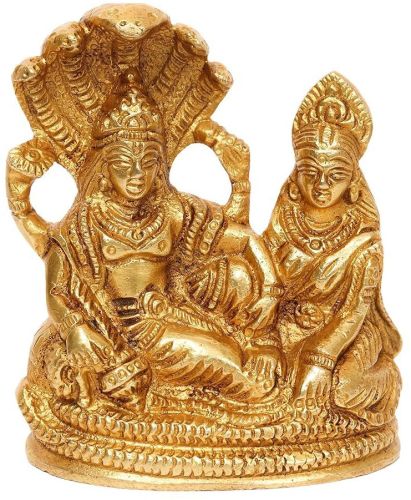 Polished Brass Lakshmi Narayan Statue, Color : Golden