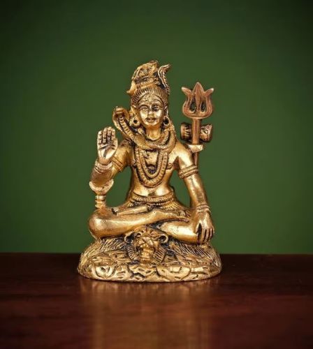 Polished Carved Brass Lord Shiva Murti, Color : Golden