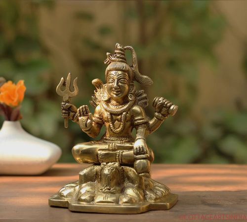 Polished Brass Small Lord Shiva Idol, Packaging Type : Box