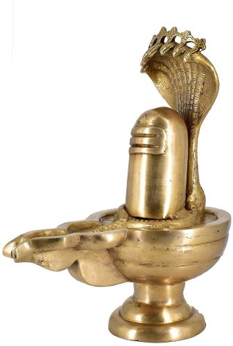 Polished Pure Brass Antique Shiva Lingam, Color : Golden
