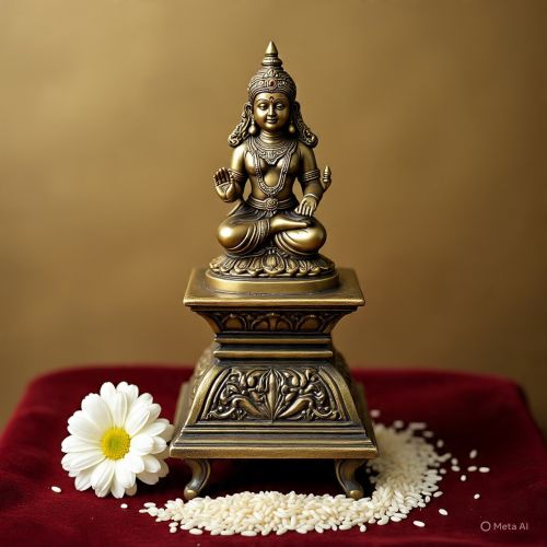 Traditional Brass Laxmi Mata Murti, Color : Golden