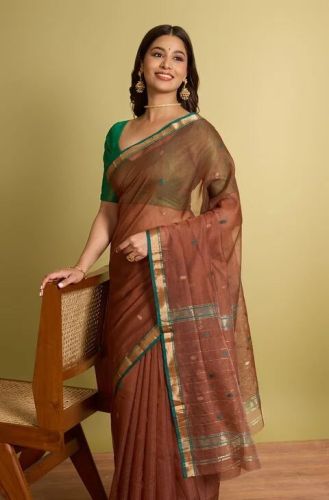 Printed Unstitched Ladies Designer Chanderi Saree, Color : Multicolor