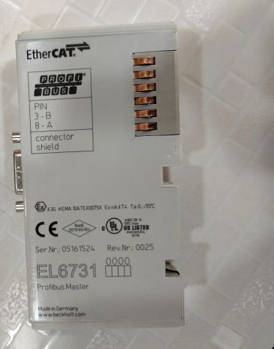 Beckhoff EL6731 Ethercat Profibus Master Controller W/ EL9011 Bus End Plate
