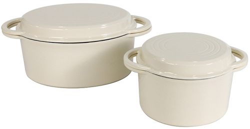 Multi Enamel Cast Iron 2-In-1 Dutch Oven With Skillet Lid