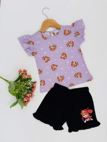 Girls Paw Patrol Skye Print T-shirt with Shorts